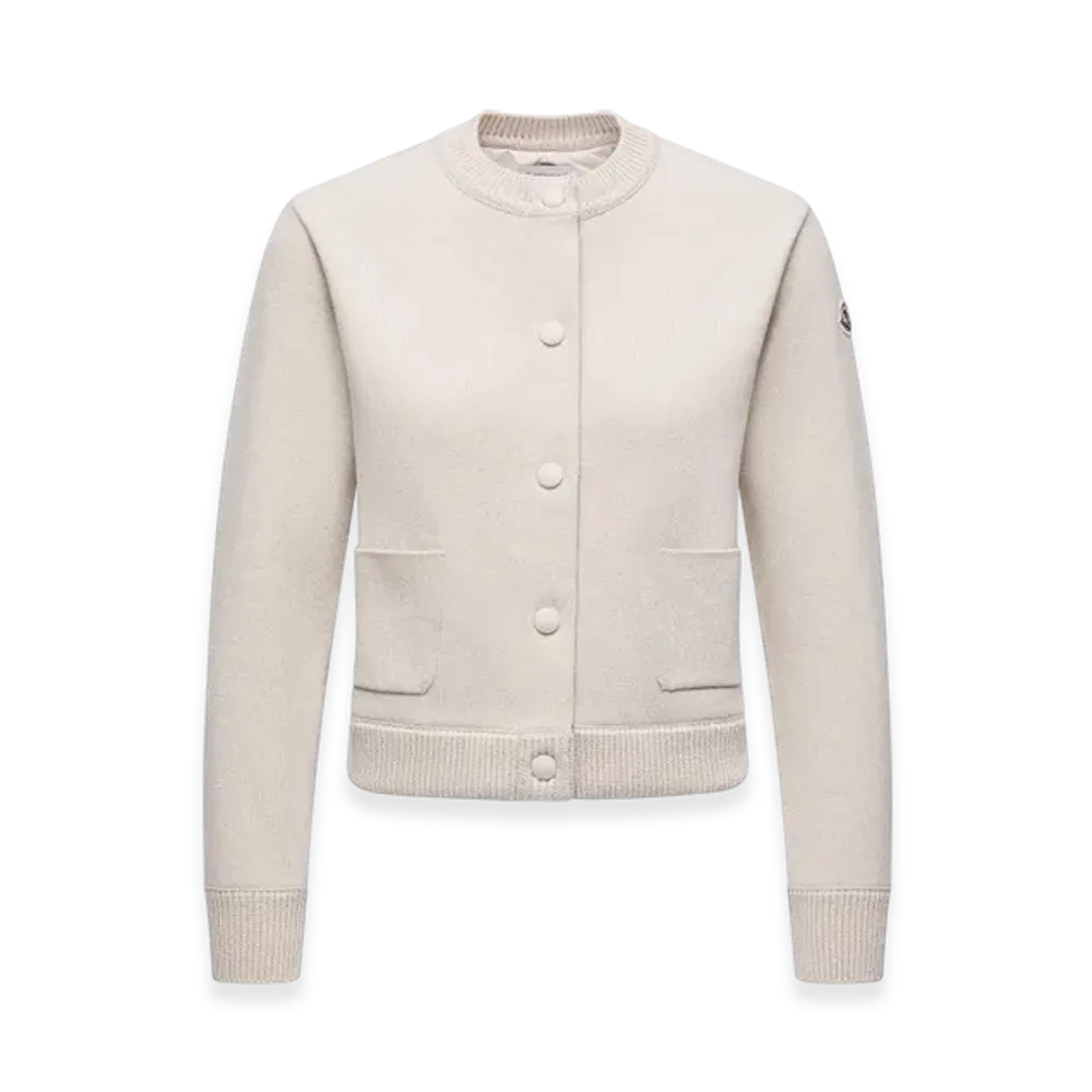 MONCLER Padded Wool Cardigan "White"