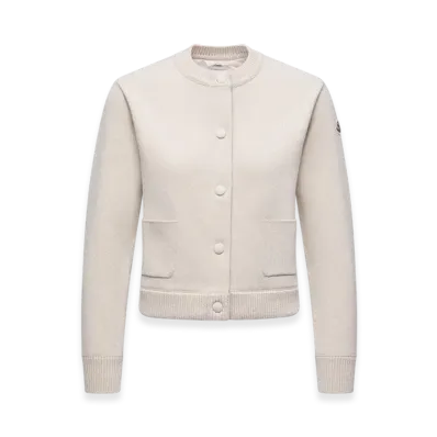 MONCLER Padded Wool Cardigan "White"