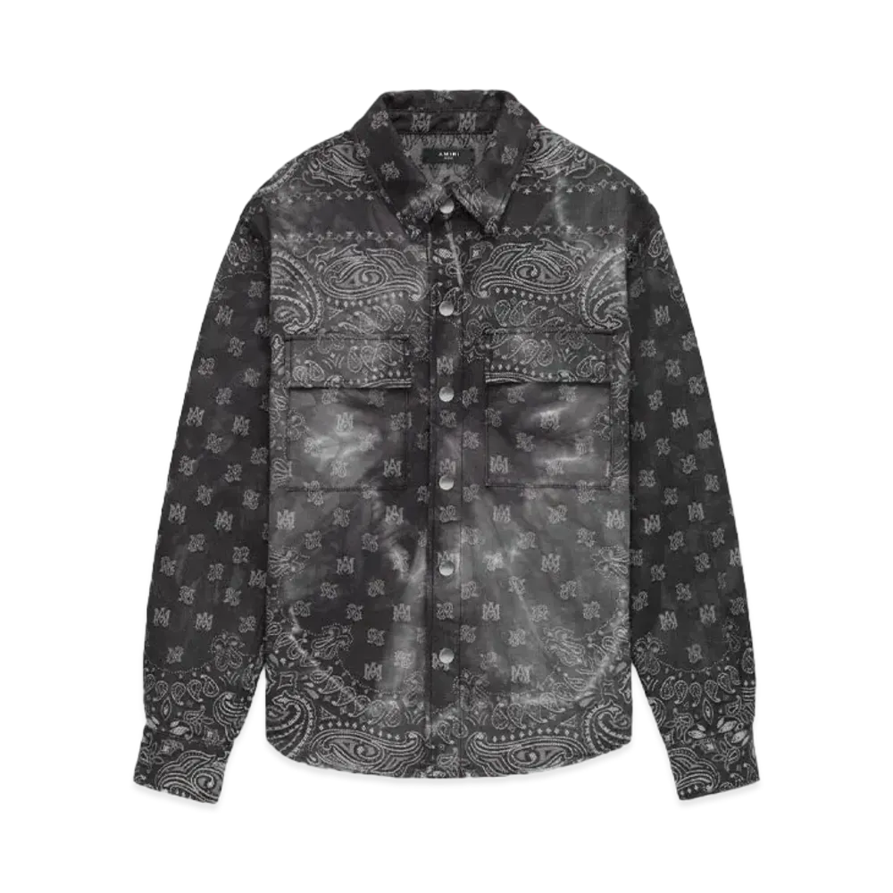 AMIRI Tie Dye Bandana Overshirt "Dark Grey"