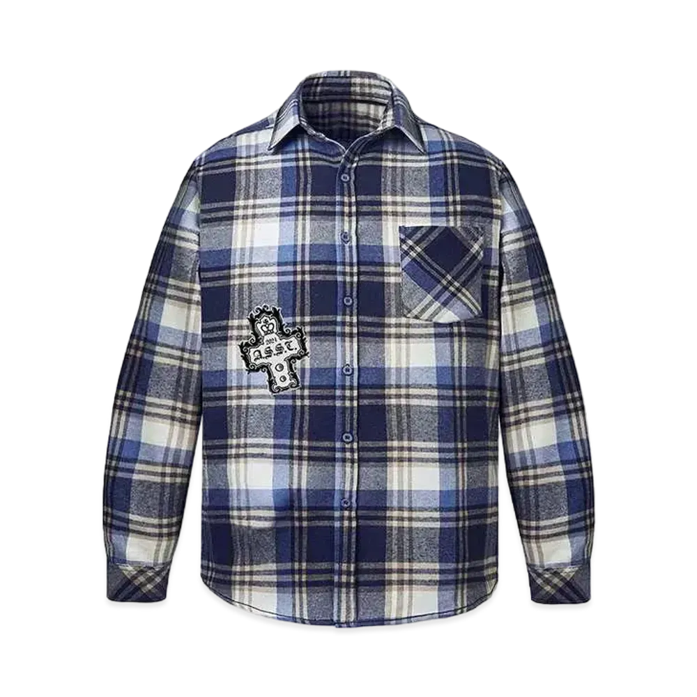 ANTI SOCIAL SOCIAL CLUB Crown Flannel "Blue/Ecru"