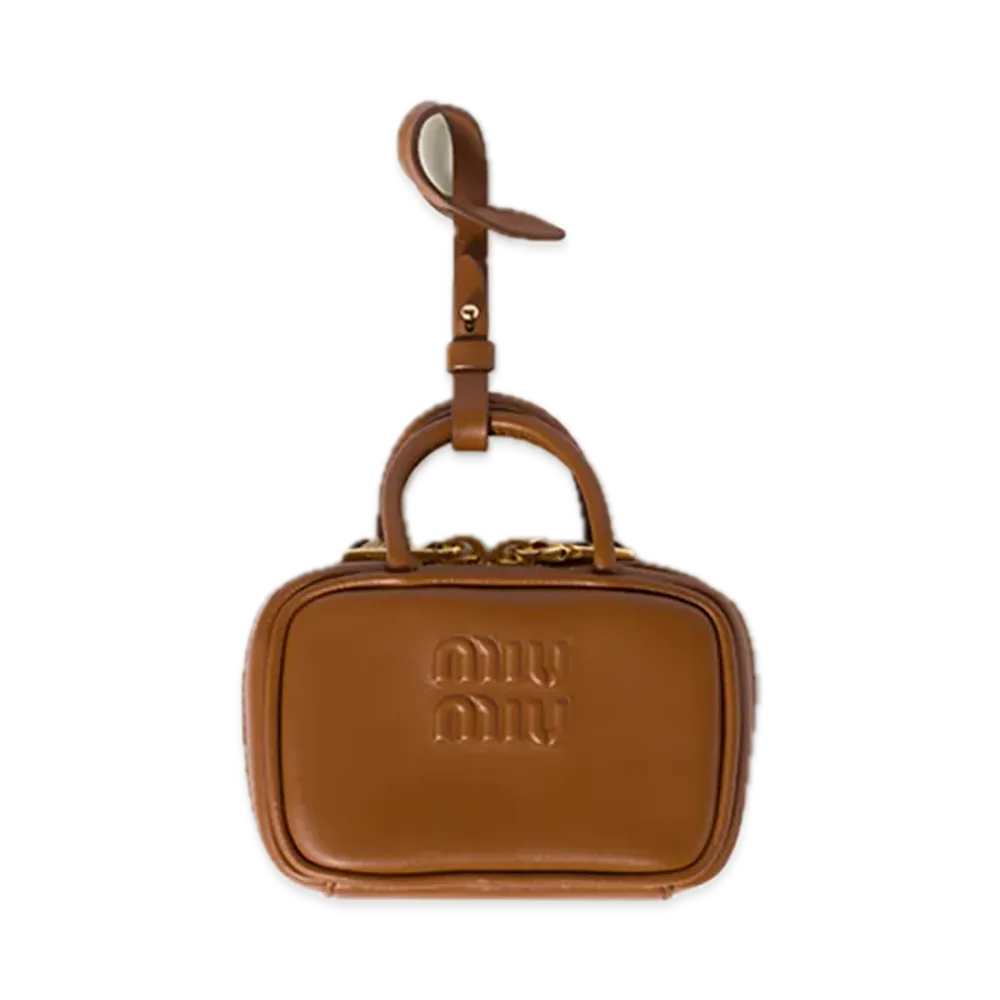 MIU MIU Bow Leather Micro Bag "Cognac"