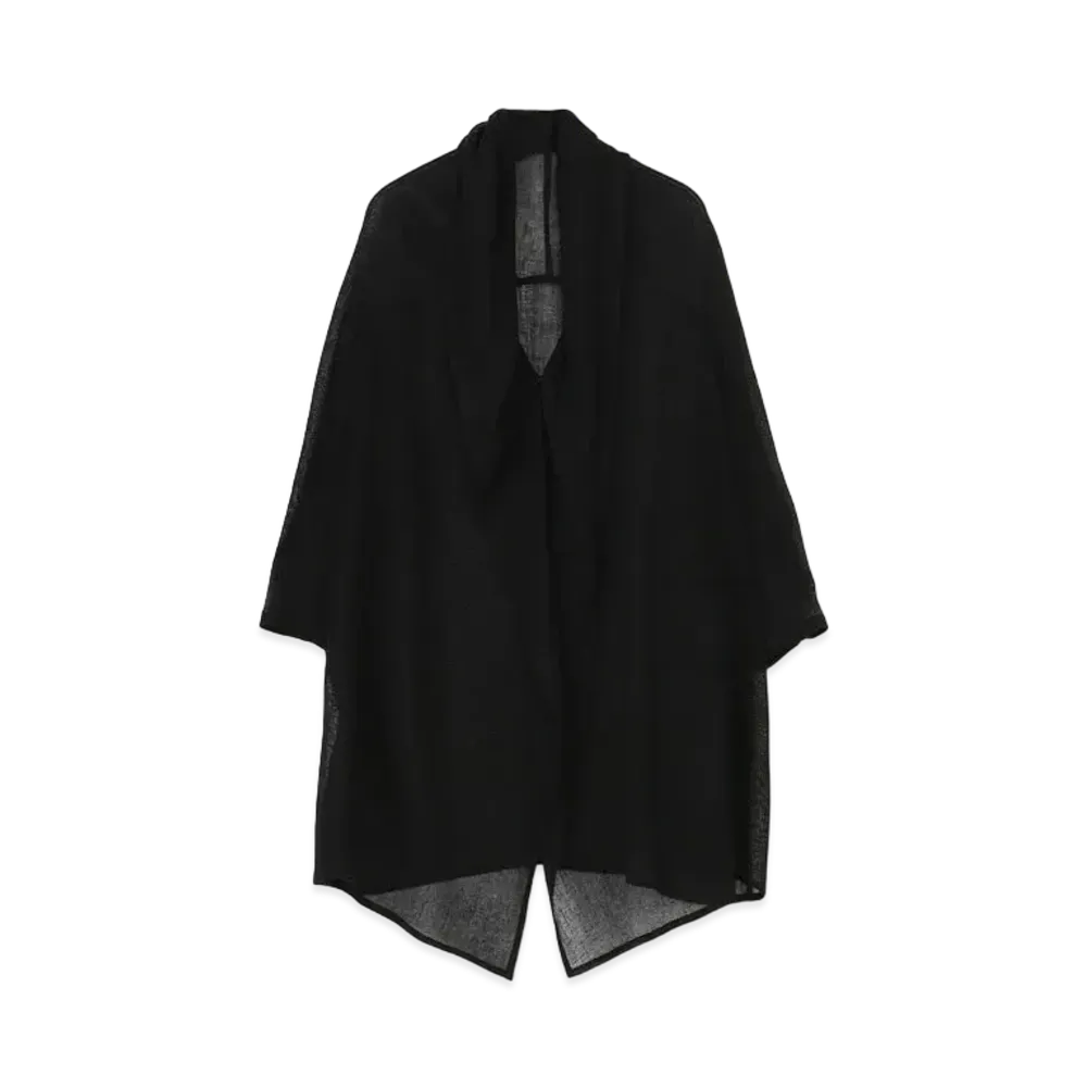 Yohji Yamamoto Y's LENO CLOTH SHAWL COLLAR LONG CARDIGAN "Black"