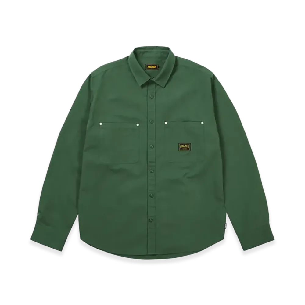PALACE Cotton Twill Overshirt "Washed Green"