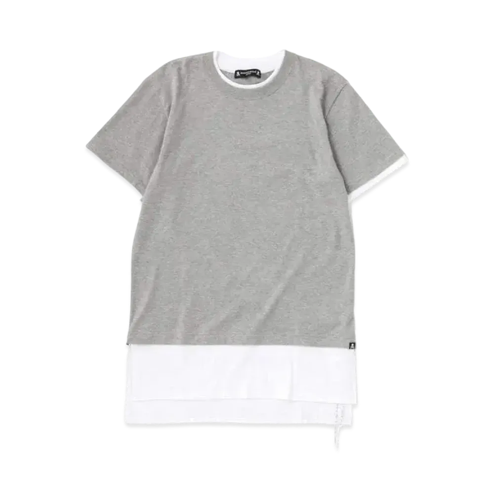 mastermind JAPAN Layered Tee "Top Gray White"