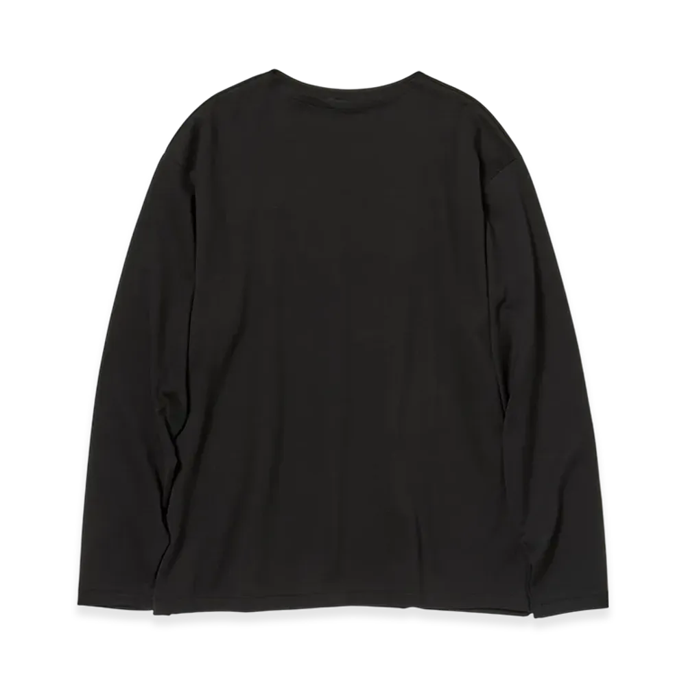 AURALEE Luster Plaiting Boat-Neck L/S Tee "Black"