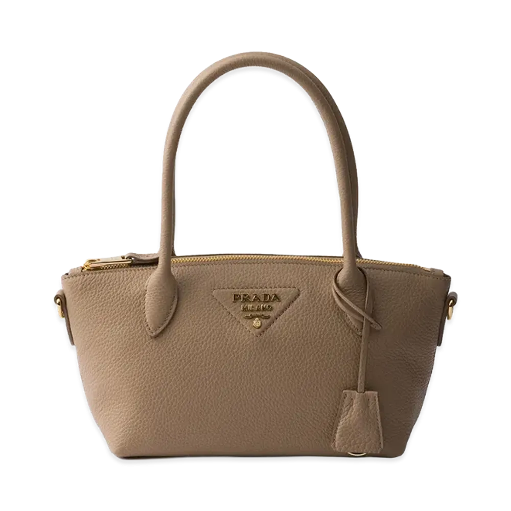 PRADA Leather Mini Handbag "Cameo Beige"