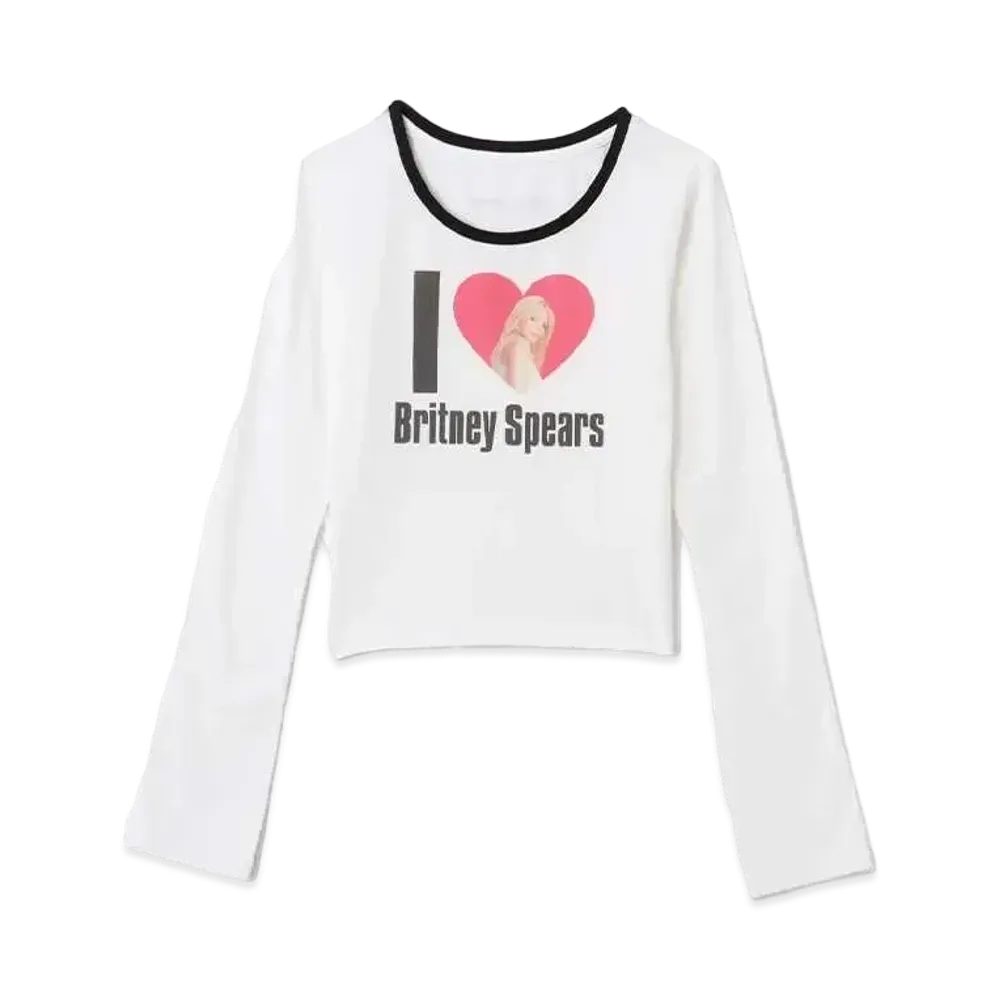 atmos pink x Britney Spears I ♡ Britney LS T-shirt "White"