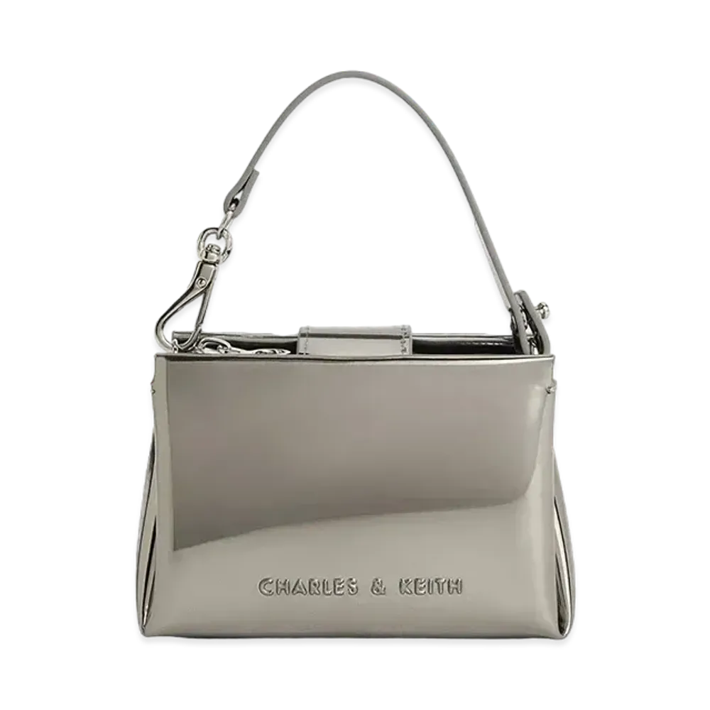 CHARLES & KEITH Bothy Top Handle Pouch "Pewter"