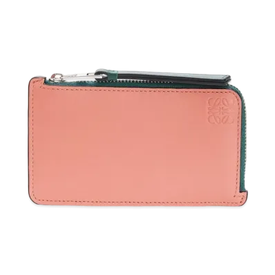 LOEWE Coin Cardholder In Classic Calfskin "Mint / Multicolor"