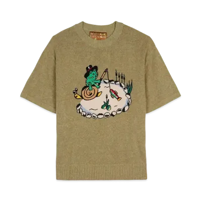 SOUTH2 WEST8 x Brain Dead Shirt Sleeve Sweater "Beige"
