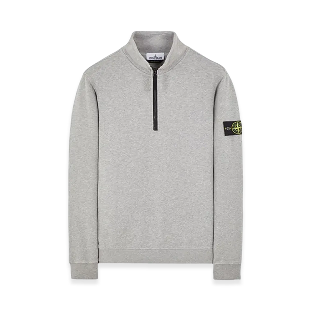 Stone Island 62720 Brushed Cotton Fleece Garment Dyed Half Zip Up Sweatshirt - 23FW "Dust Melange"