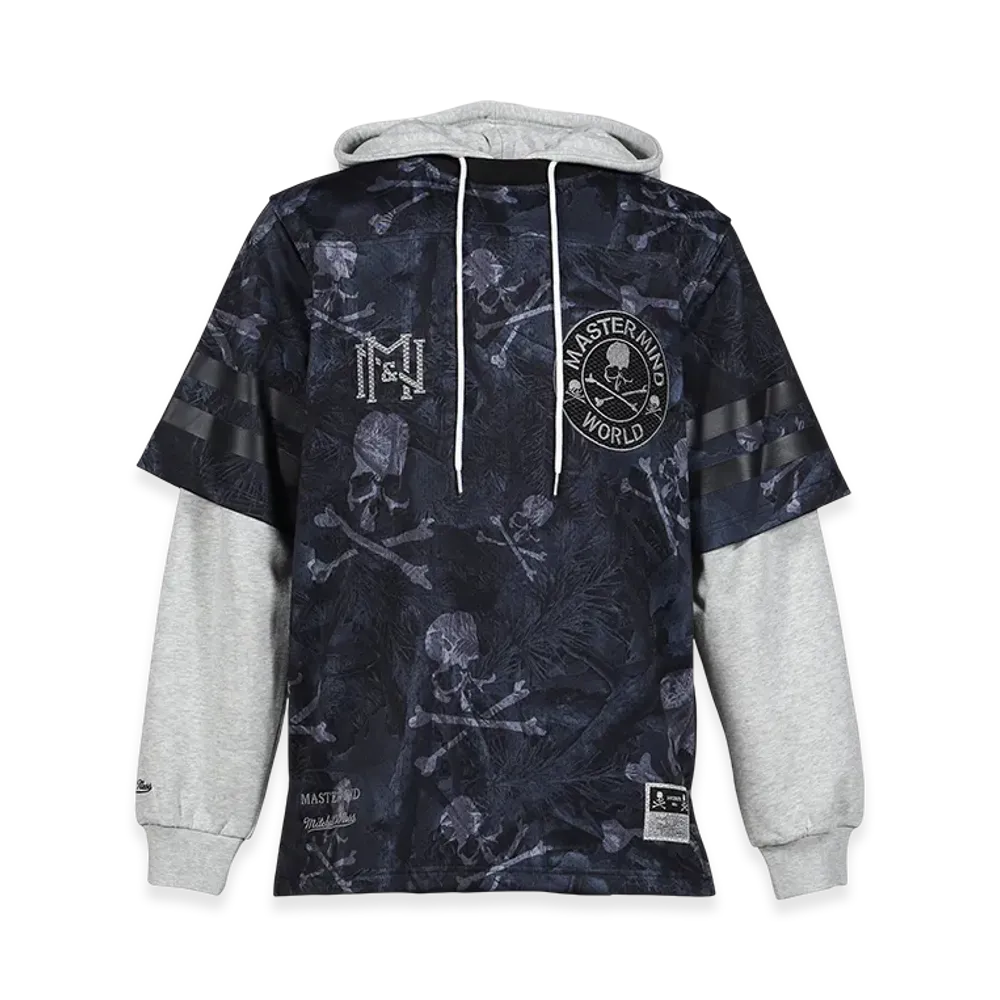 MASTERMIND WORLD x Mitchell&Ness Prnt Hooded Jersy "Black"