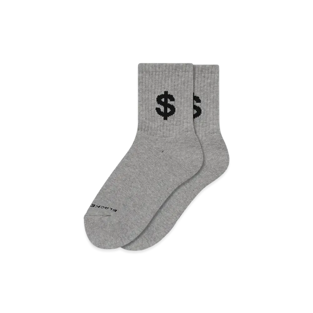 BlackEyePatch Dollar Sign Short Socks "Heather Gray"