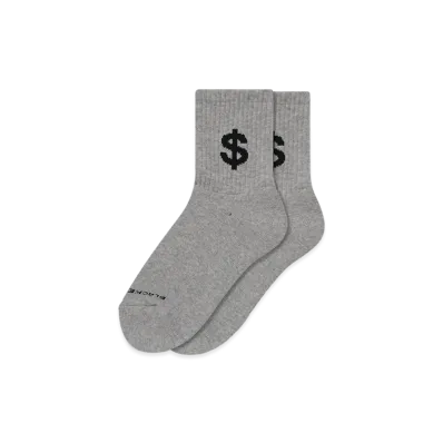 BlackEyePatch Dollar Sign Short Socks "Heather Gray"