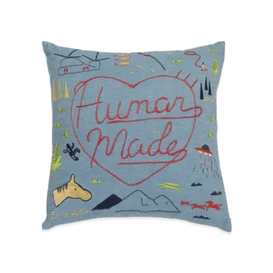 HUMAN MADE Embroidered Cushion "Blue"