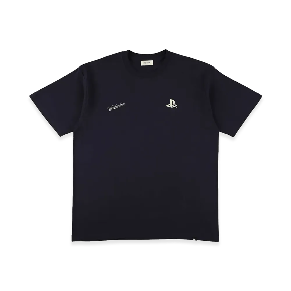 WIND AND SEA x PLAYSTATION Icon Logo S/S Tee "Navy"