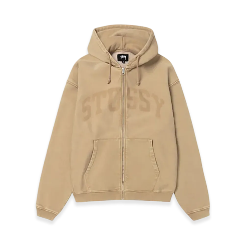 Stussy Faded Graphic Zip Hoodie "Washed Beige"