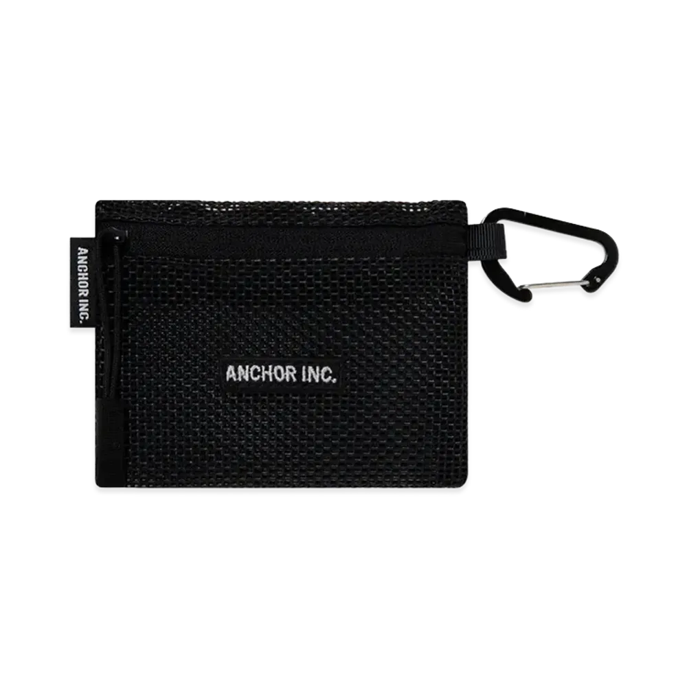 Mercedes Anchor inc. Bold Logo Mini Mesh Pouch With Carabiner "Black"