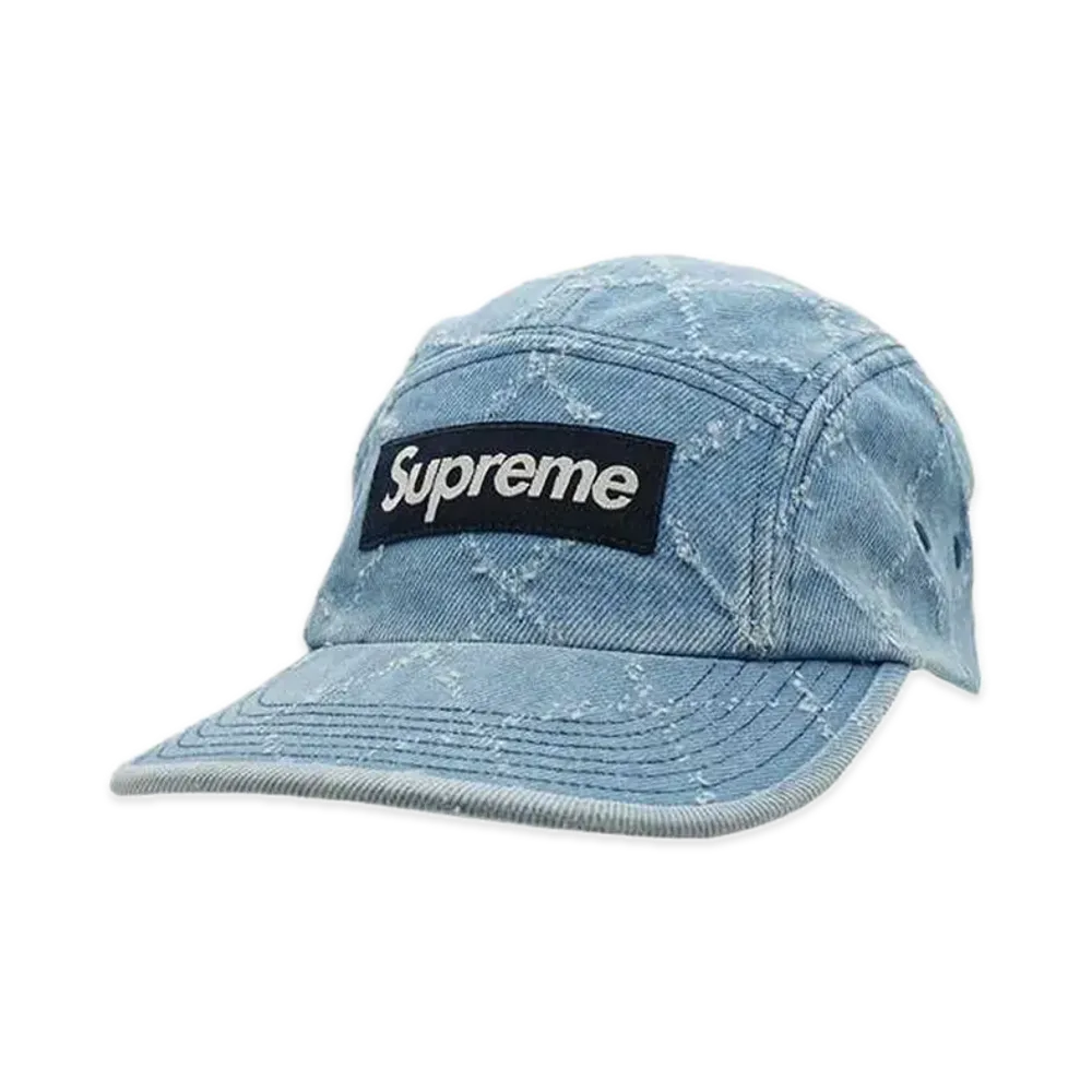 Supreme Punched Denim Camp Cap "Washed Indigo"