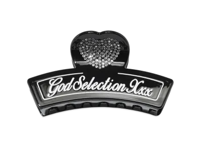 GOD SELECTION XXX Women's Script Logo Heart Hair Clip GXL-S26-GD-03 "Black"