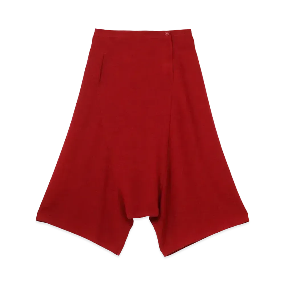 Yohji Yamamoto Y's RAYON/WOOL TWILL WAIST STRING SAROUEL PANTS "Red"