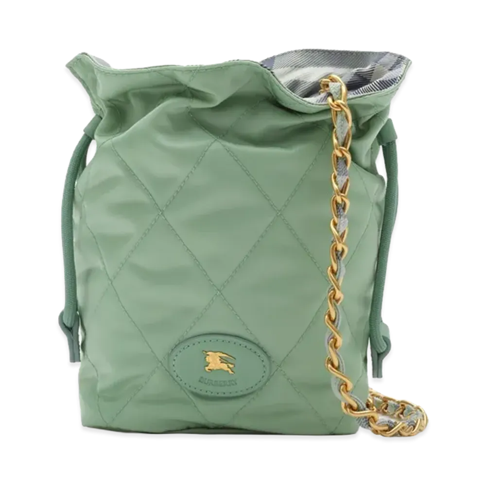 Burberry Women's Reversible Horseshoe Chain Pouch "Seafoam Green"