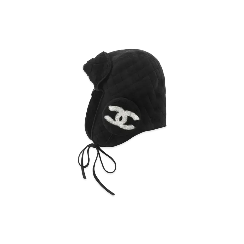 CHANEL Hat Lambskin & Shearling Lambskin "Black/White"