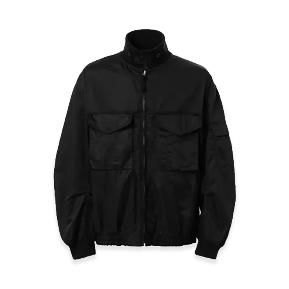 COMME des GARCONS HOMME Polyester Satin Military Jacket "Black"