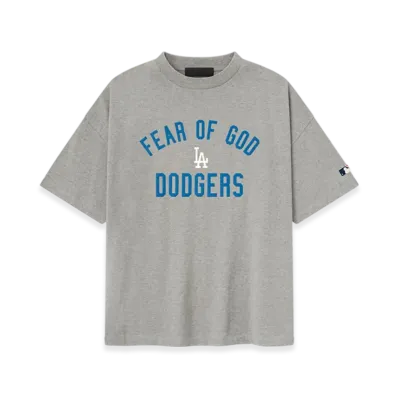 FEAR OF GOD Dodgers 90s Tee "Concrete Heather/Blue Sapphire"