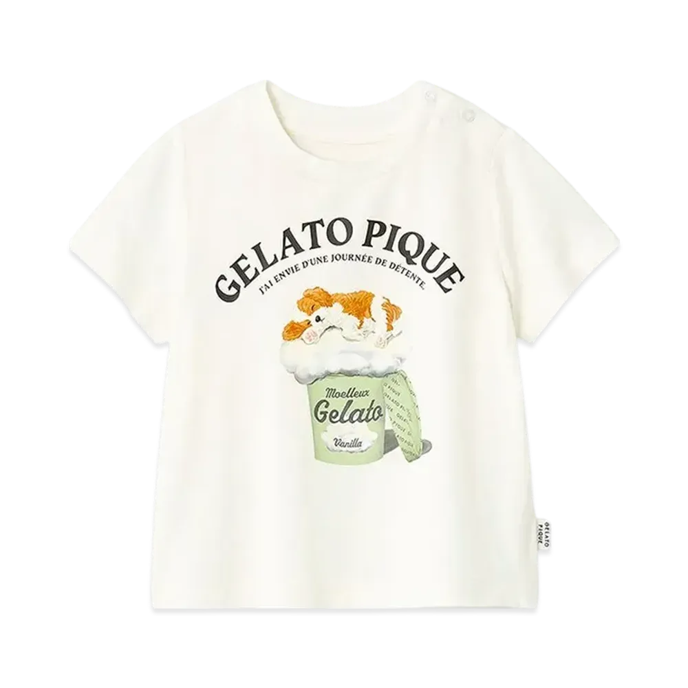 GELATO PIQUE Baby Sleeping Dog T-Shirt "Off White"