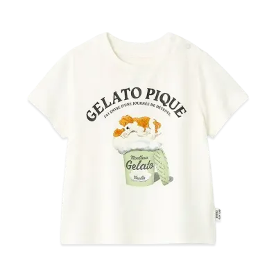 GELATO PIQUE Baby Sleeping Dog T-Shirt "Off White"