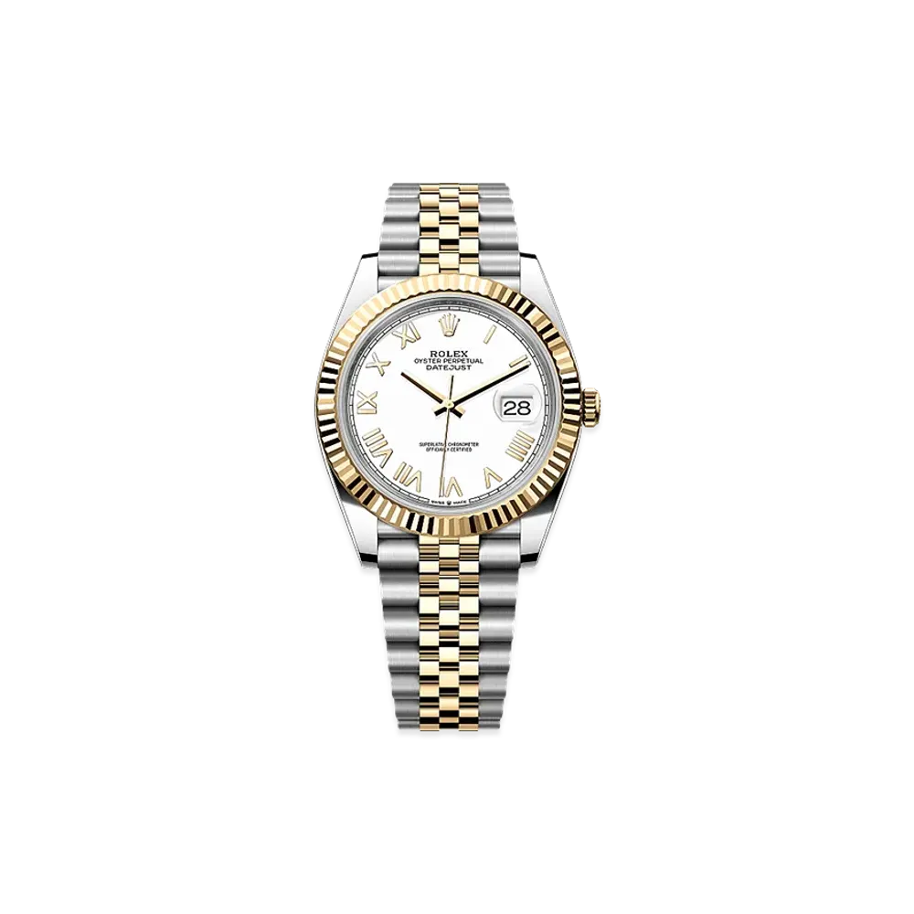 ROLEX Datejust 41 Oystersteel & Yellow Gold "White"