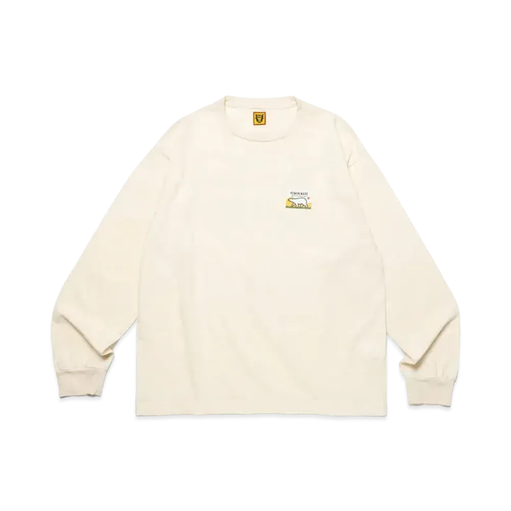 HUMAN MADE Wool Blended L/S T-Shirt "White"