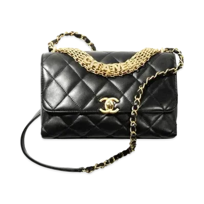 CHANEL Small Flap Bag Lambskin & Stras "Black"