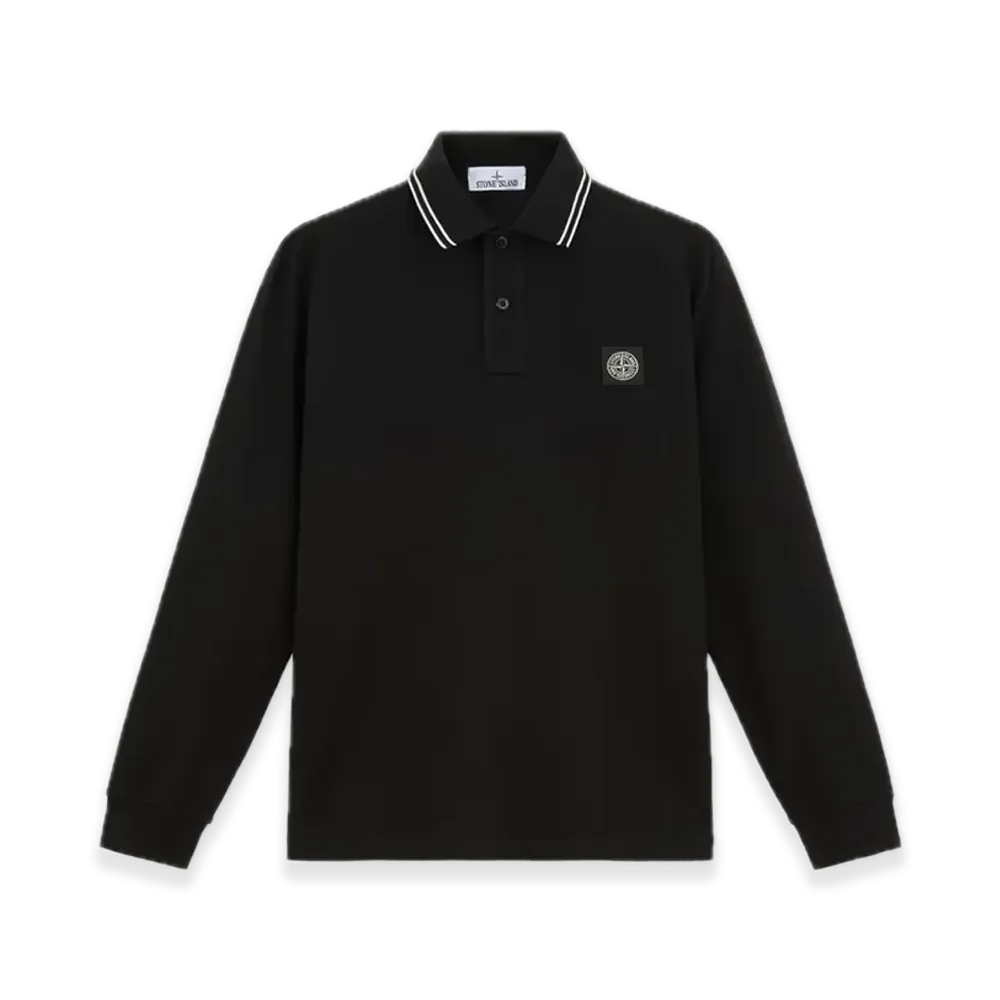 Stone Island 22002Sl Organic Cotton Elastane Pique "Black"