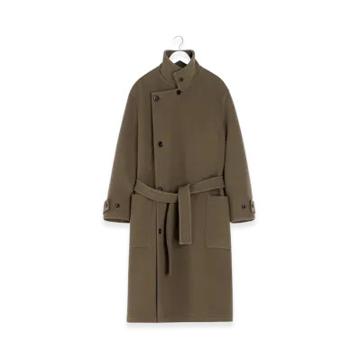 LEMAIRE Women's Wrap Coat "Dark Squirrel"