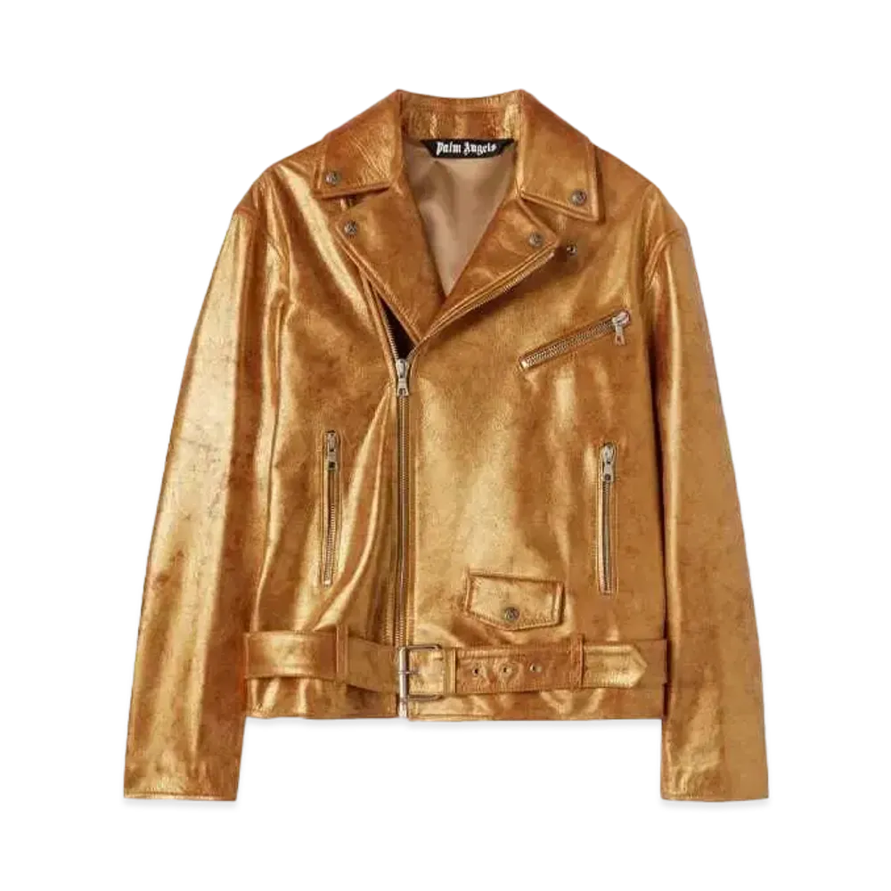 PALM ANGELS PA City Laminated Biker "Gold Red"