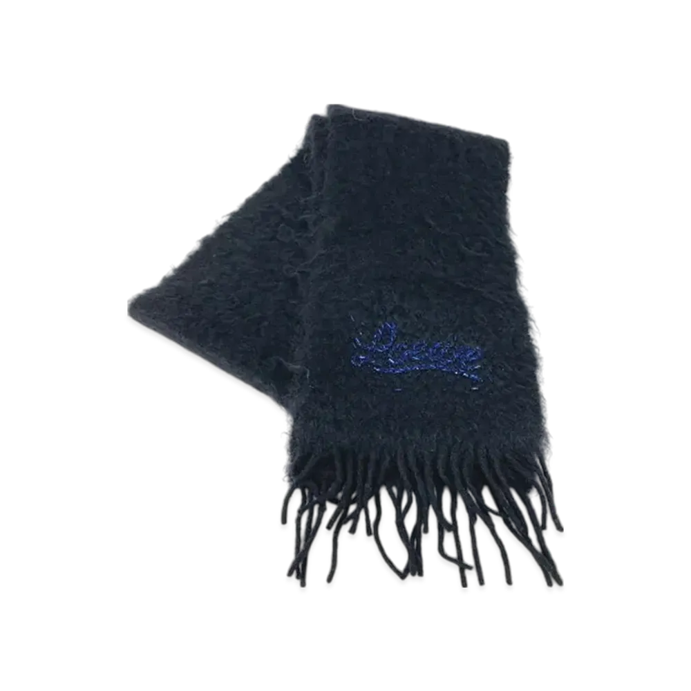 LOEWE Beaded Mohair and Wool Scarf "Black"