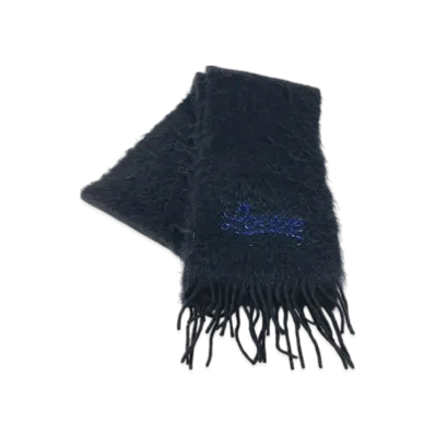 LOEWE Beaded Mohair and Wool Scarf "Black"