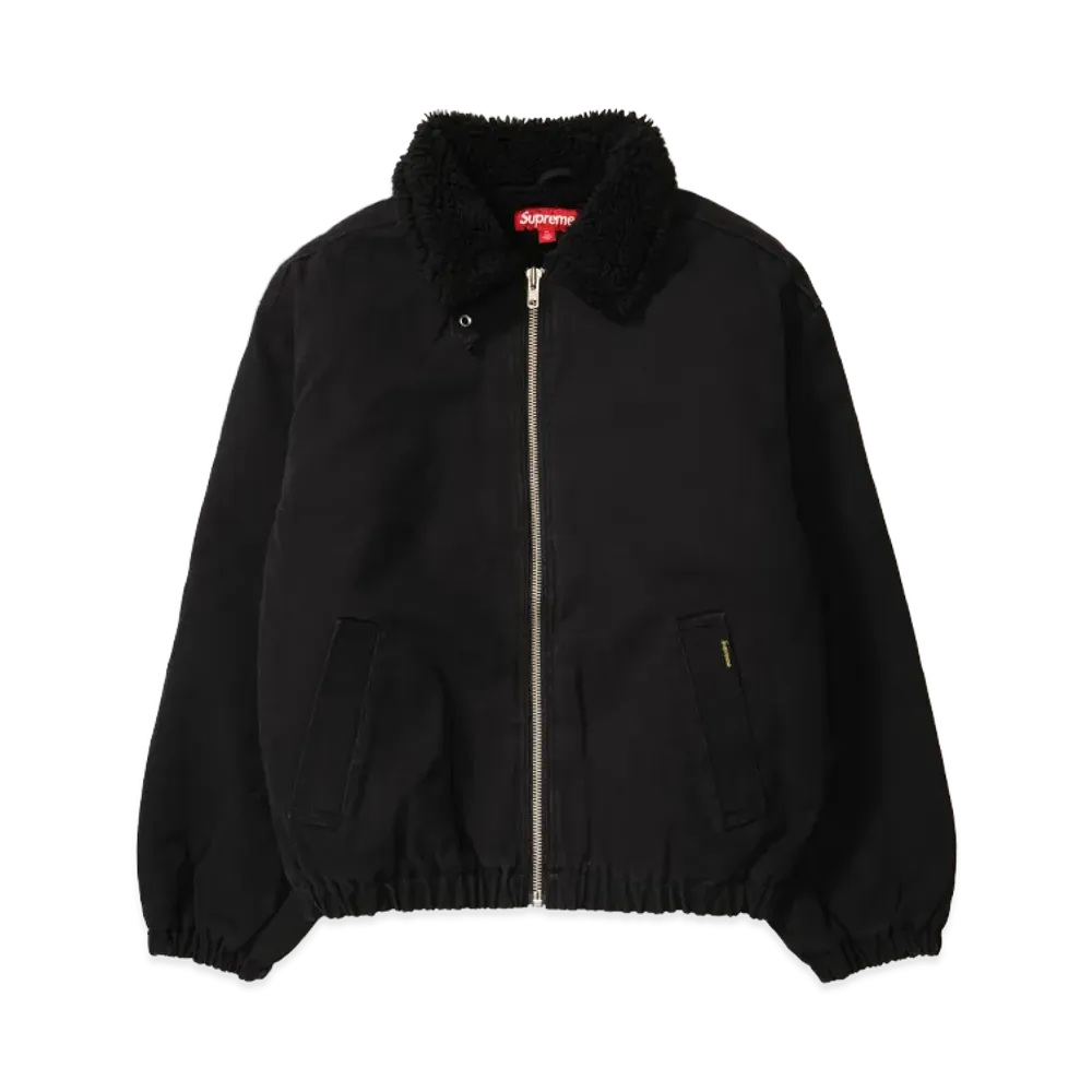 Supreme Faux Shearling Lined Bomber Jacket "Black"