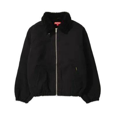 Supreme Faux Shearling Lined Bomber Jacket "Black"