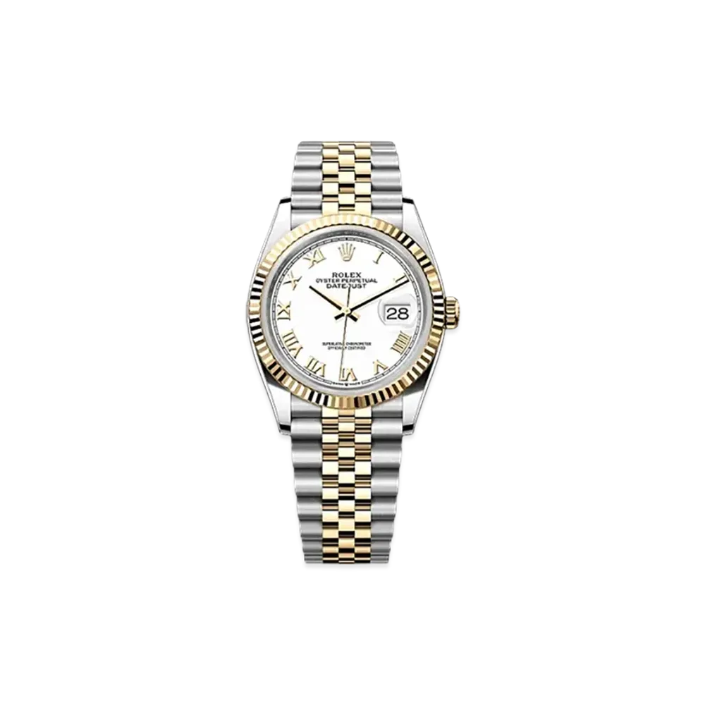 ROLEX Datejust 36 Oystersteel & Yellow Gold "White"