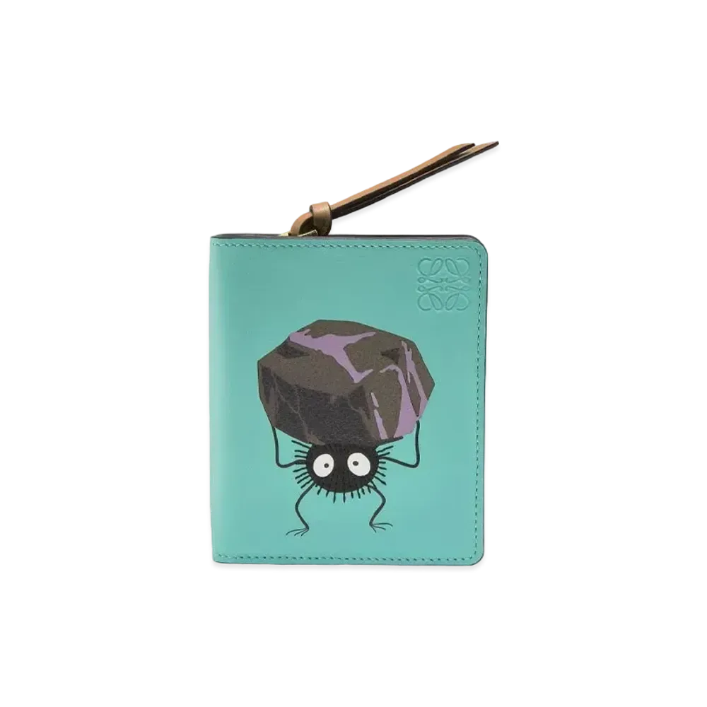 LOEWE x Spirited Away Susuwatari Compact Zip Wallet In Classic Calfskin "Fresh Mint"