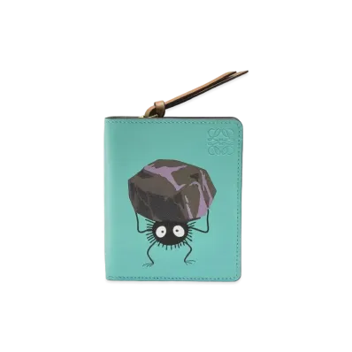 LOEWE x Spirited Away Susuwatari Compact Zip Wallet In Classic Calfskin "Fresh Mint"