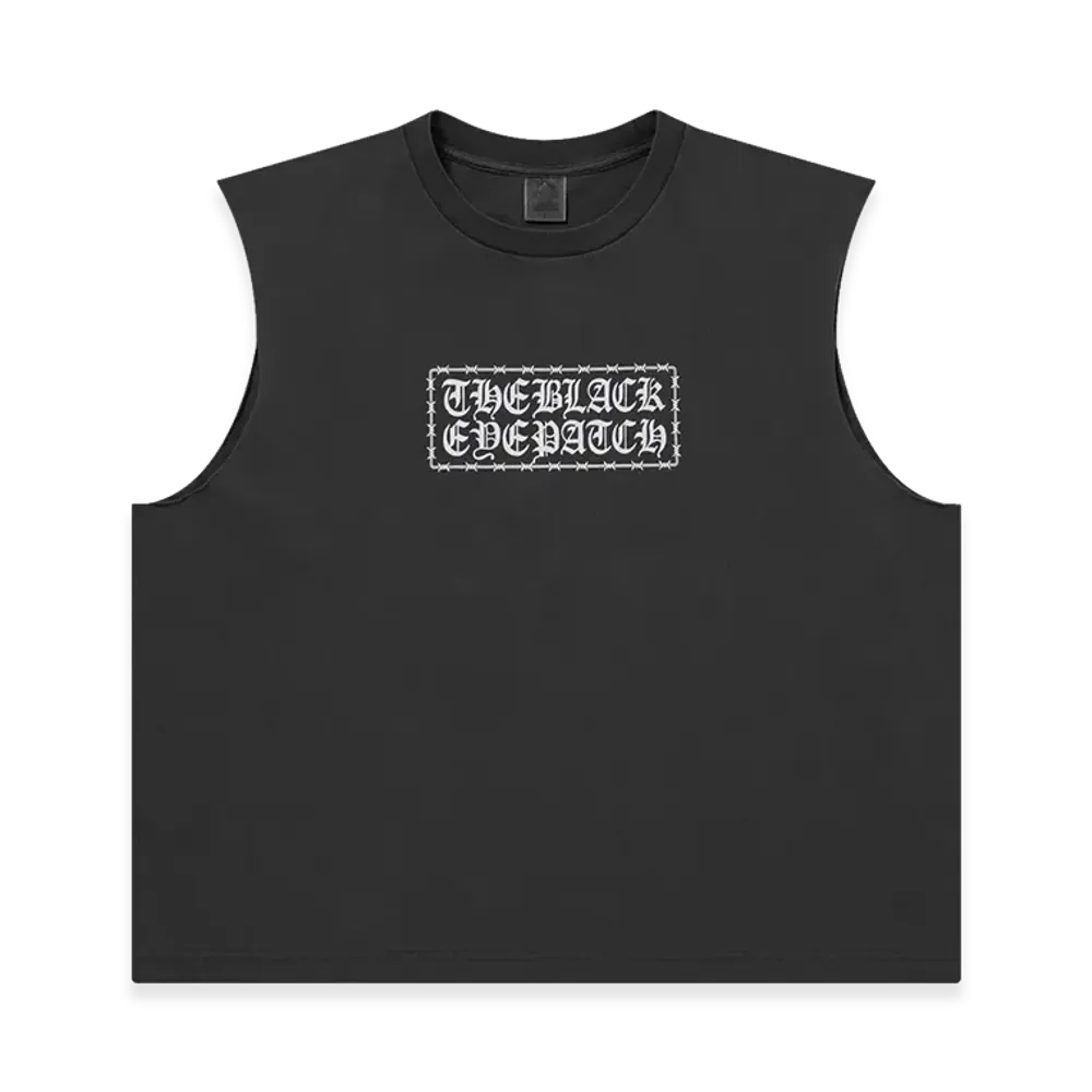 BlackEyePatch Barbed Wire Logo Sleeveless Tee "Washed Black"