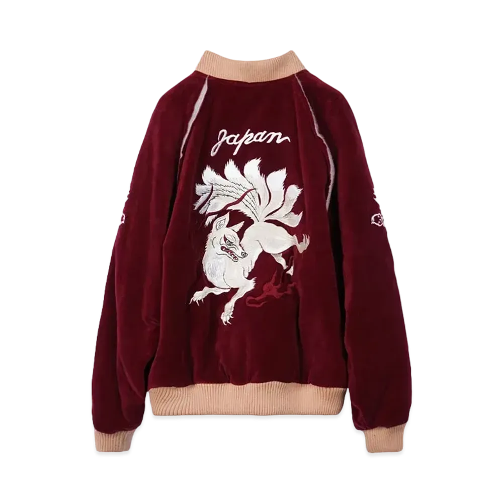 el conductorH VELVETEEN FOX EMBROIDERED SOURVENIR JKT "MAROON"