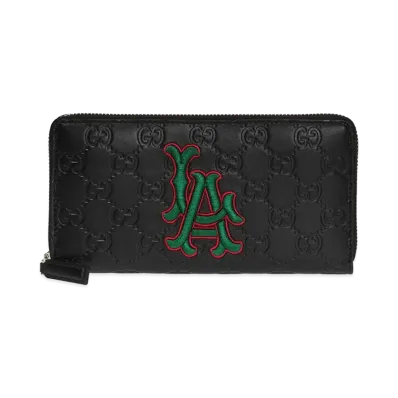 GUCCI x Los Angeles Dodgers GG Signature Zip Around Wallet "Black"