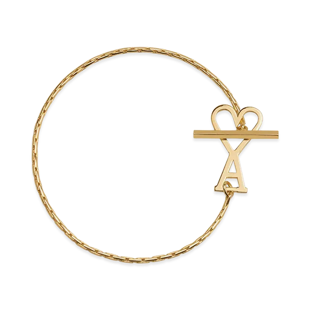 AMI PARIS Brass Ami De Coeur Chain Bracelet "Gold"