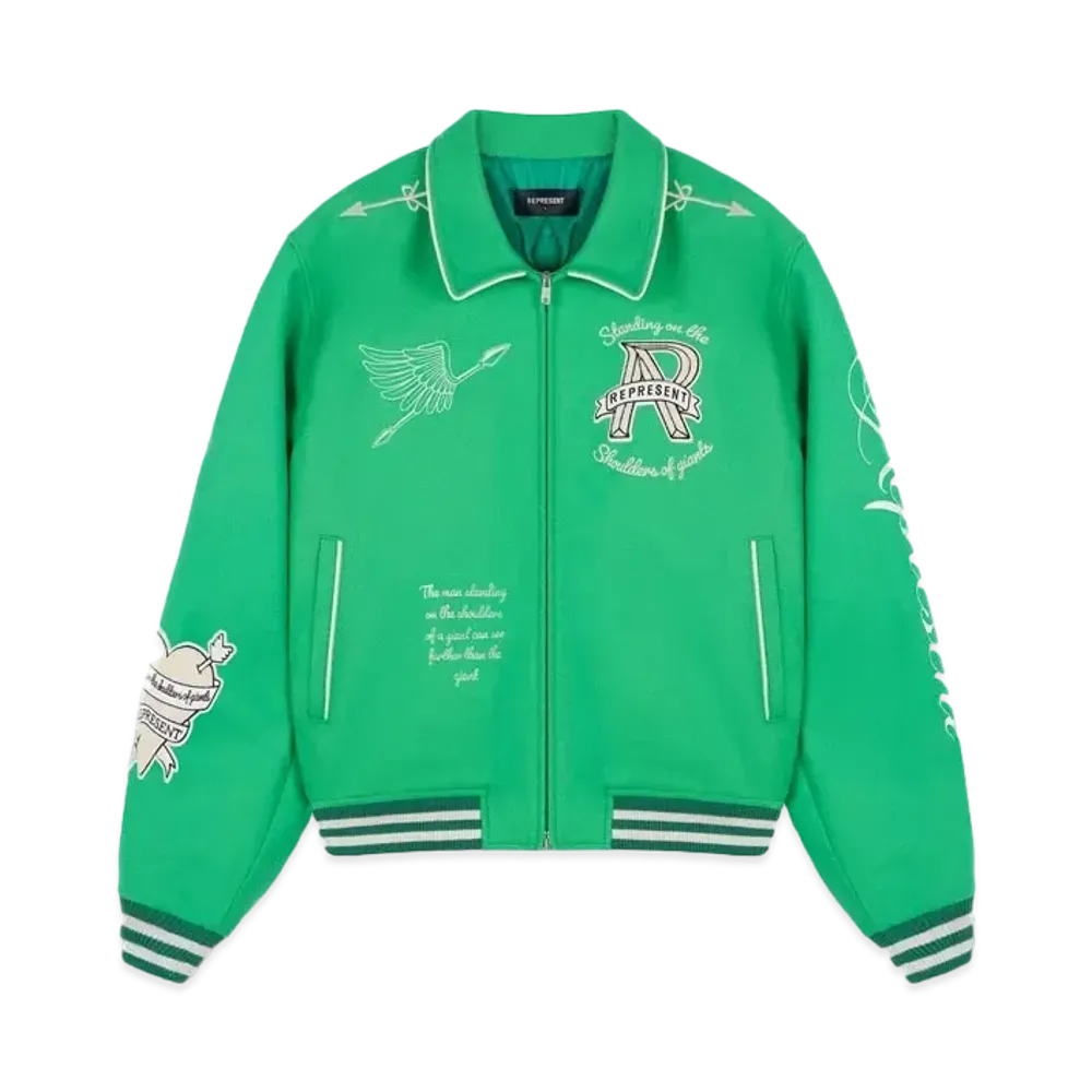 REPRESENT Cherub Wool Varsity Jacket "Green"