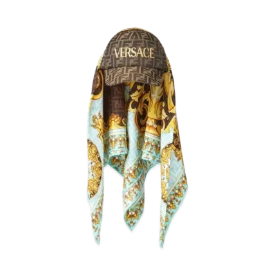 FENDI x Versace Fendace Gold Baroque Foulard Cap "Blue"